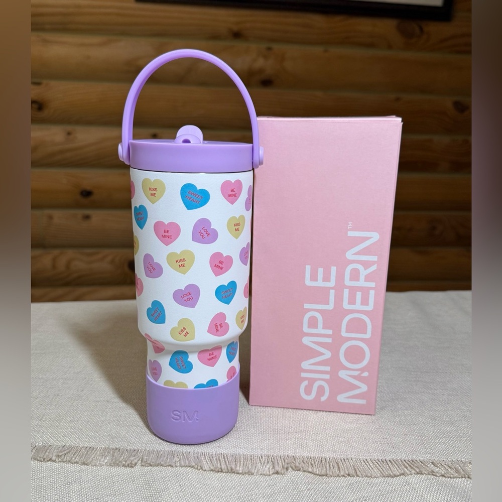 CONVERSATION HEARTS Simple Modern 24oz Kids Trek Pivot Tumbler w/Freebie - Picture 3 of 5